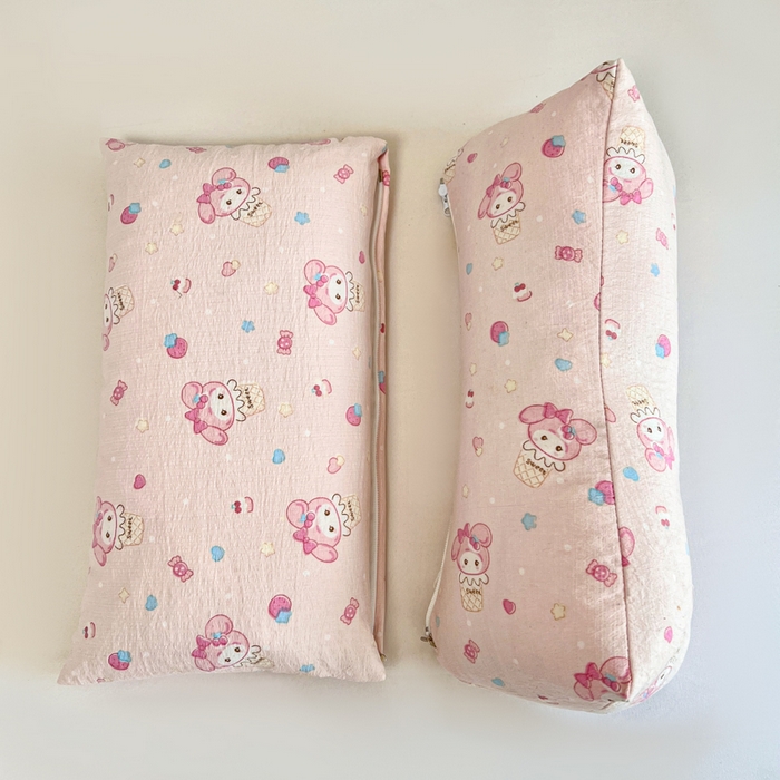 91家纺网 家纺一手货源 找家纺 小桃姐家纺 2026新款三角荞麦枕头二合一组合款全荞麦壳枕芯护颈椎枕腰靠枕 二合一荞麦枕-草莓甜筒