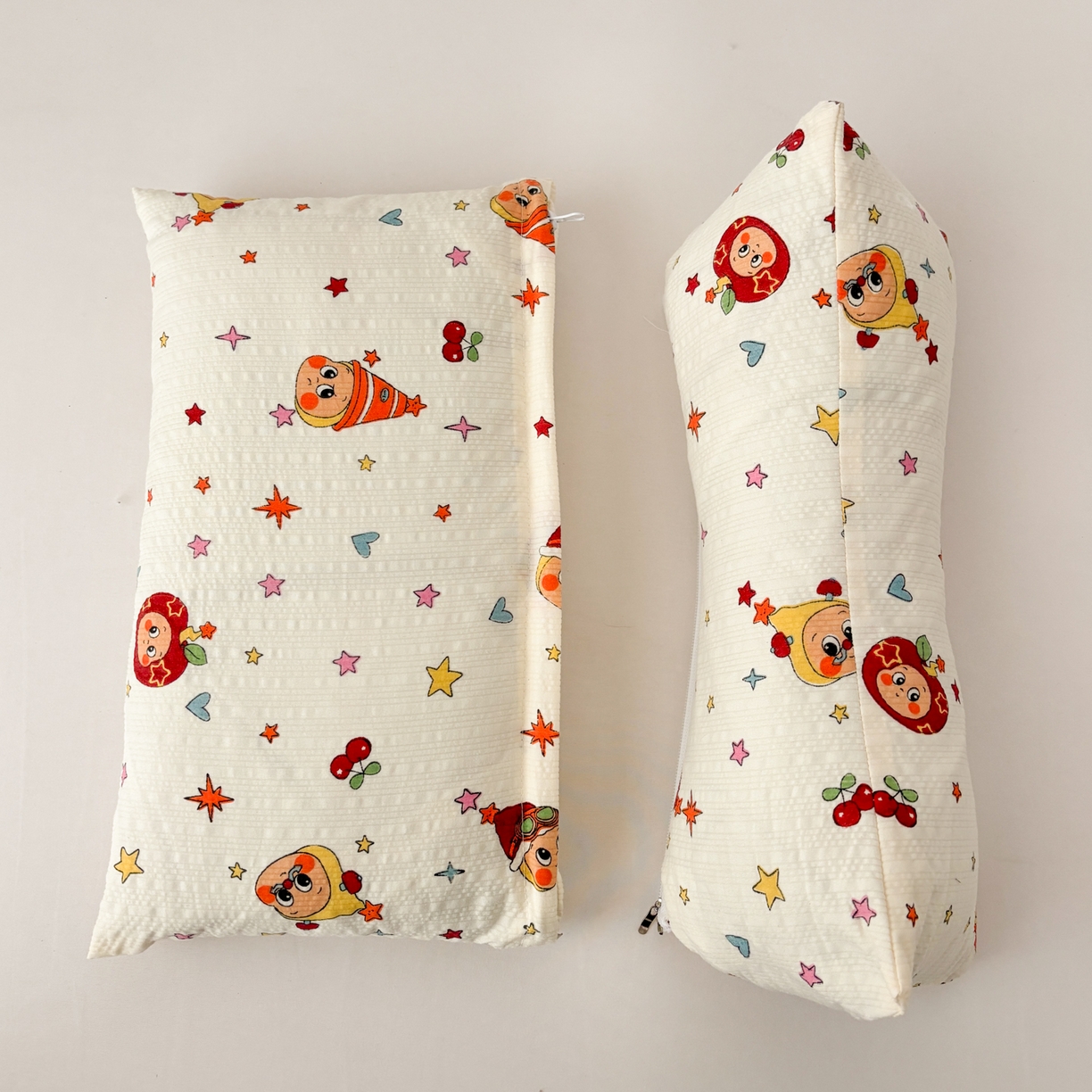 91家纺网 家纺一手货源 找家纺 小桃姐家纺 2026新款三角荞麦枕头二合一组合款全荞麦壳枕芯护颈椎枕腰靠枕 二合一荞麦枕-星星仔