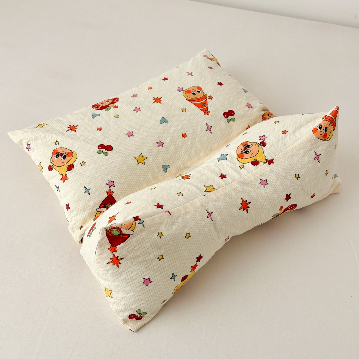 91家纺网 家纺一手货源 找家纺 小桃姐家纺 2026新款三角荞麦枕头二合一组合款全荞麦壳枕芯护颈椎枕腰靠枕 二合一荞麦枕-星星仔