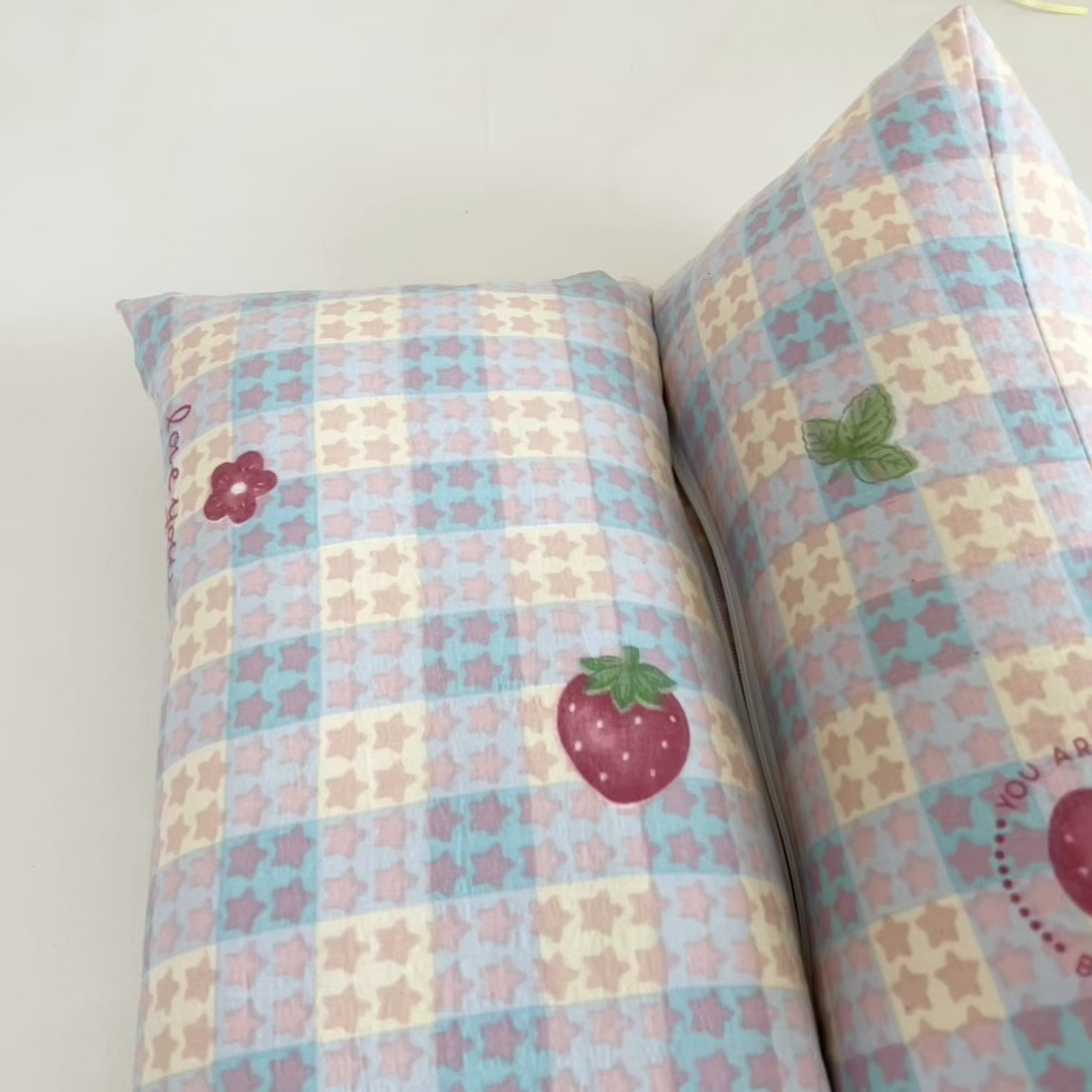 91家纺网 家纺一手货源 找家纺 小桃姐家纺 2026新款三角荞麦枕头二合一组合款全荞麦壳枕芯护颈椎枕腰靠枕 二合一荞麦枕-有草莓的地方