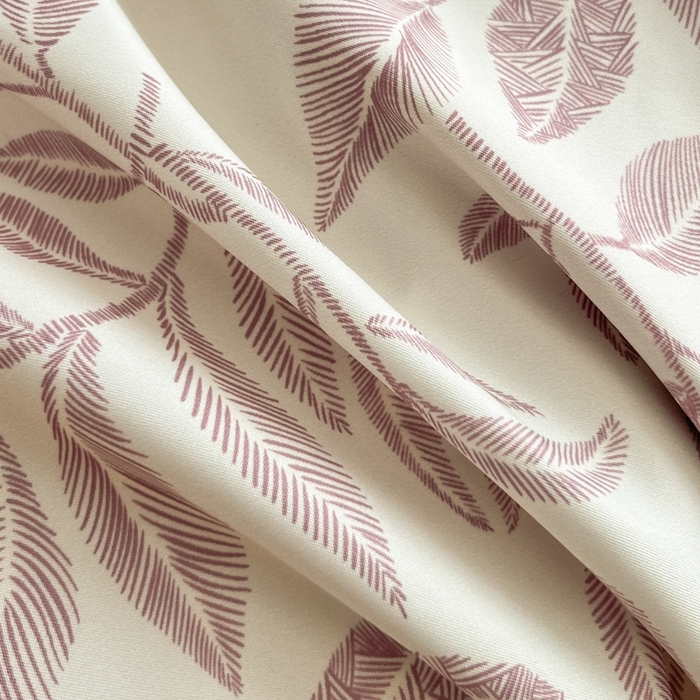 91家纺网 家纺一手货源 找家纺 金牛座家纺 2026新款高克重细斜纹丝柔质感亲肤数码印花宽边四件套-叶舞系列 叶舞-浅豆沙