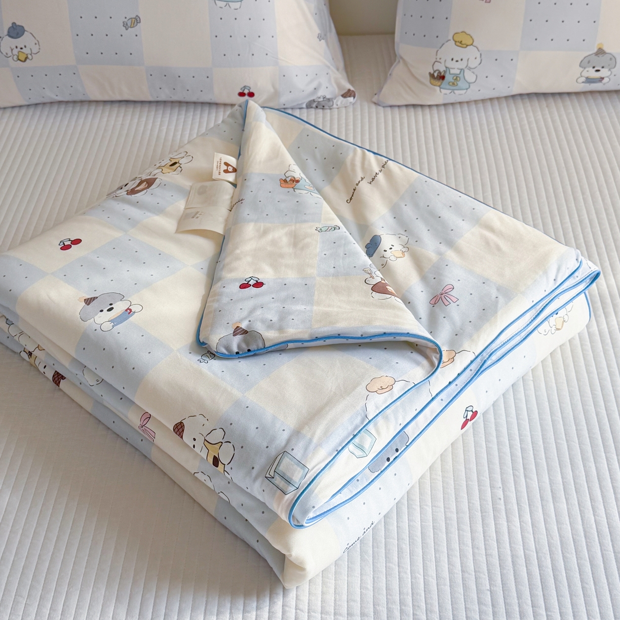 暖生活 2026春夏新款A类牛奶针织棉夏被夏凉被空调被 小灰小白