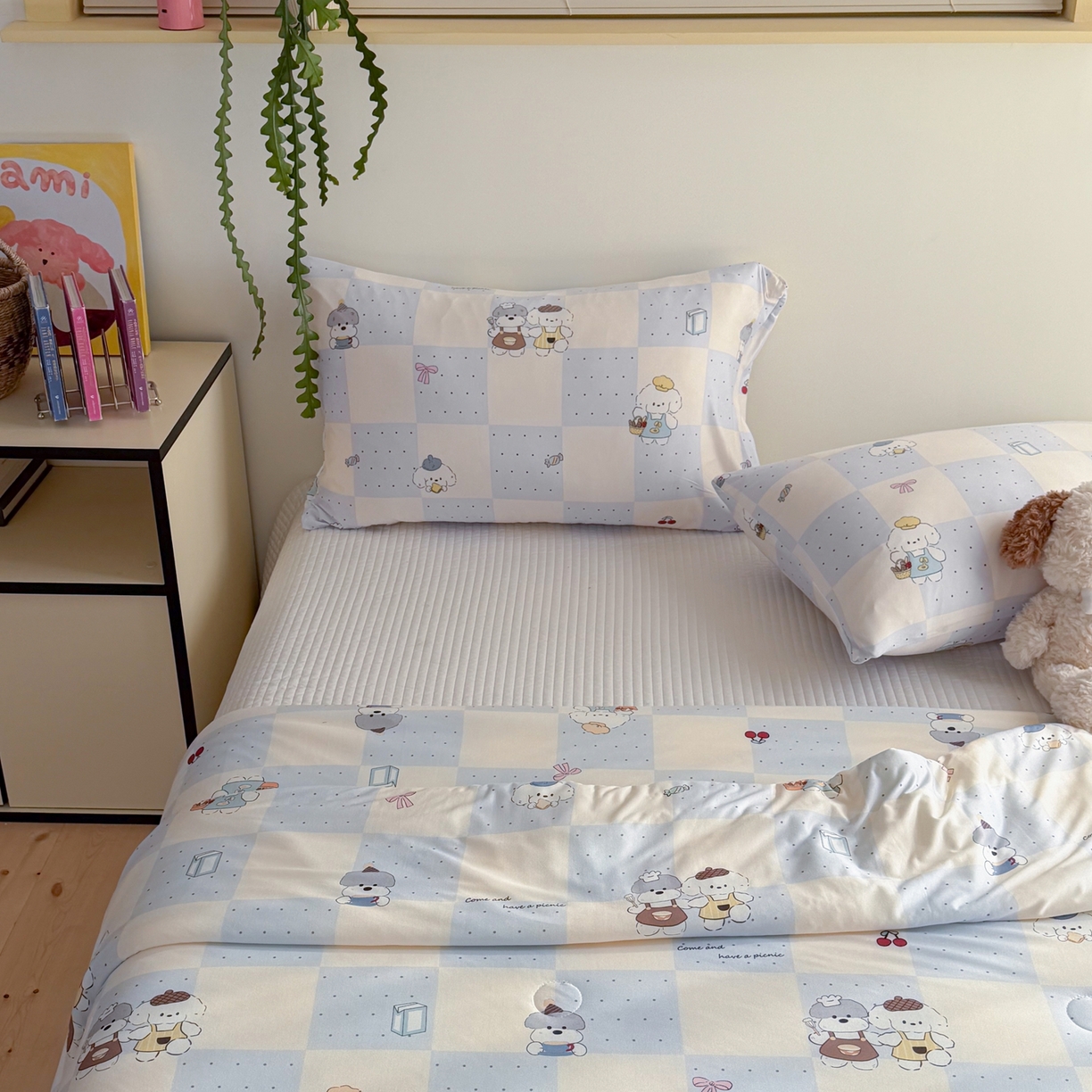 91家纺网 家纺一手货源 找家纺 暖生活 2026春夏新款A类牛奶针织棉夏被夏凉被空调被 小灰小白