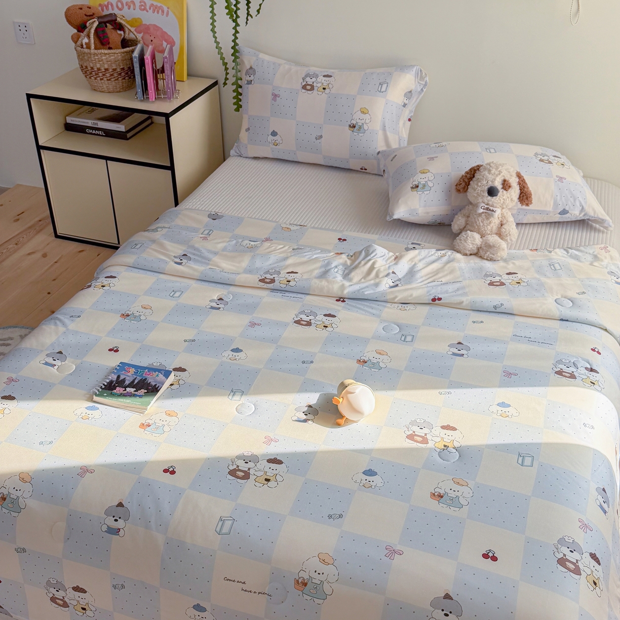 91家纺网 家纺一手货源 找家纺 暖生活 2026春夏新款A类牛奶针织棉夏被夏凉被空调被 小灰小白