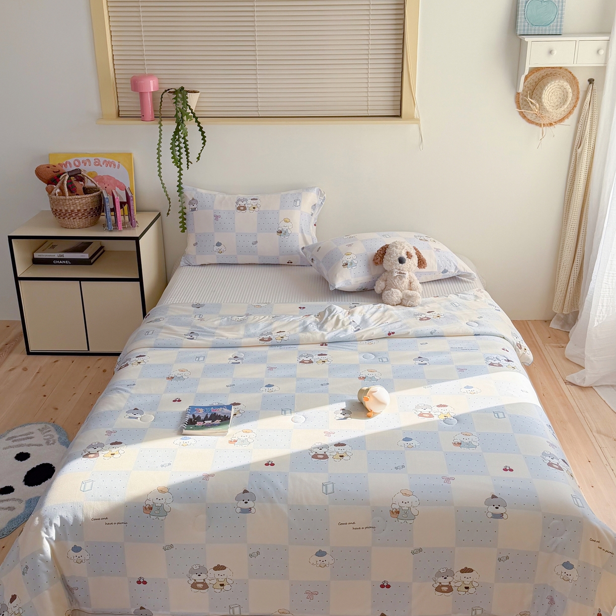 91家纺网 家纺一手货源 找家纺 暖生活 2026春夏新款A类牛奶针织棉夏被夏凉被空调被 小灰小白