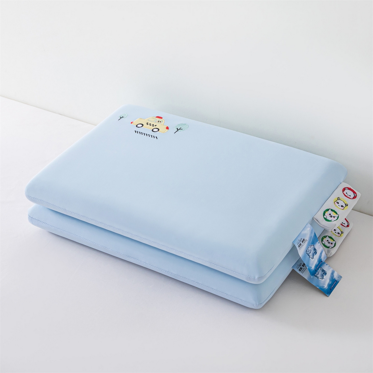 91家纺网 家纺一手货源 找家纺 麦肯锡 2026新款萌凉嘟嘟车面包记忆枕枕头枕芯 萌凉嘟嘟车-蓝色