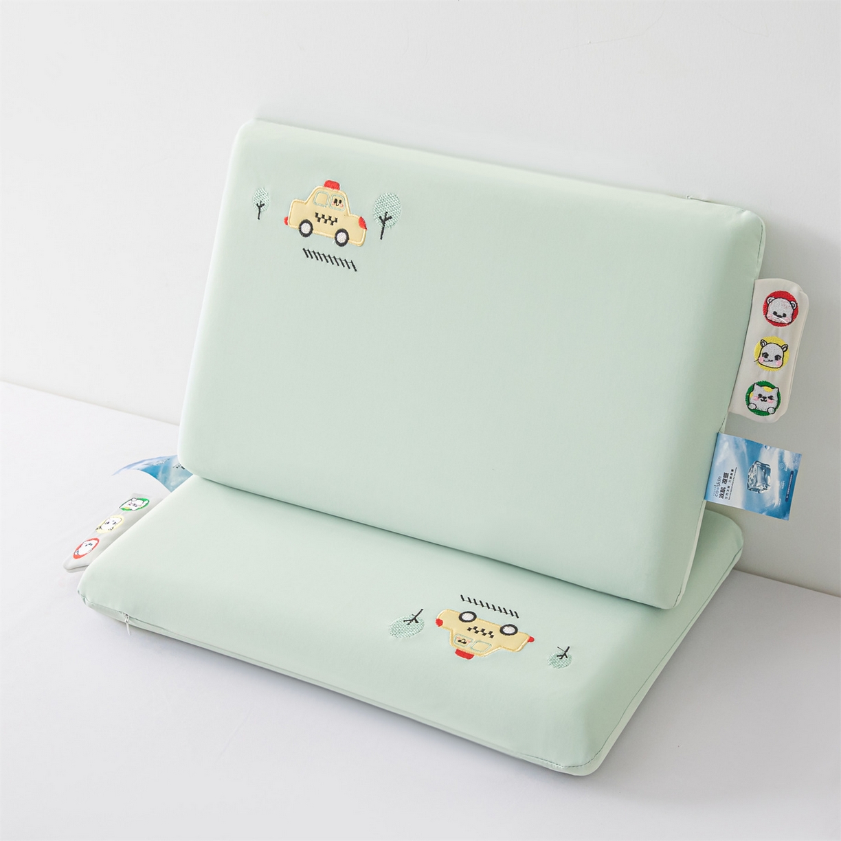 91家纺网 家纺一手货源 找家纺 麦肯锡 2026新款萌凉嘟嘟车面包记忆枕枕头枕芯 萌凉嘟嘟车-绿色