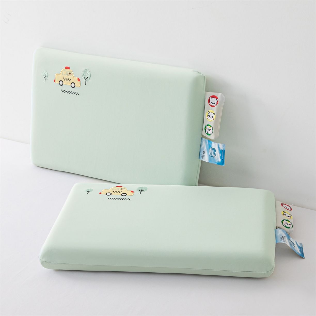 91家纺网 家纺一手货源 找家纺 麦肯锡 2026新款萌凉嘟嘟车面包记忆枕枕头枕芯 萌凉嘟嘟车-绿色