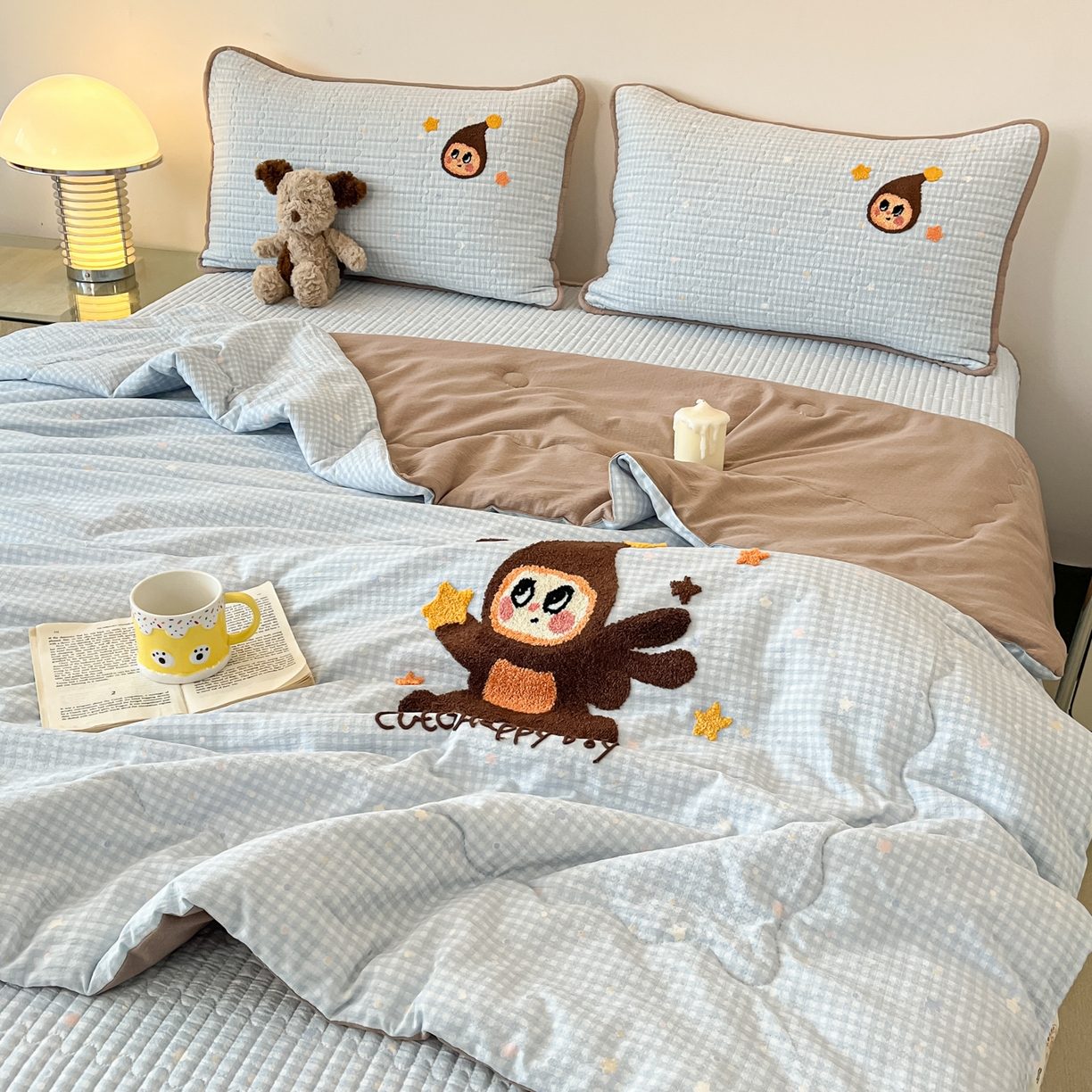 91家纺网 家纺一手货源 找家纺 （总）老帅的工厂店 2026新款云感双层纱毛巾绣夏被夏凉被空调被