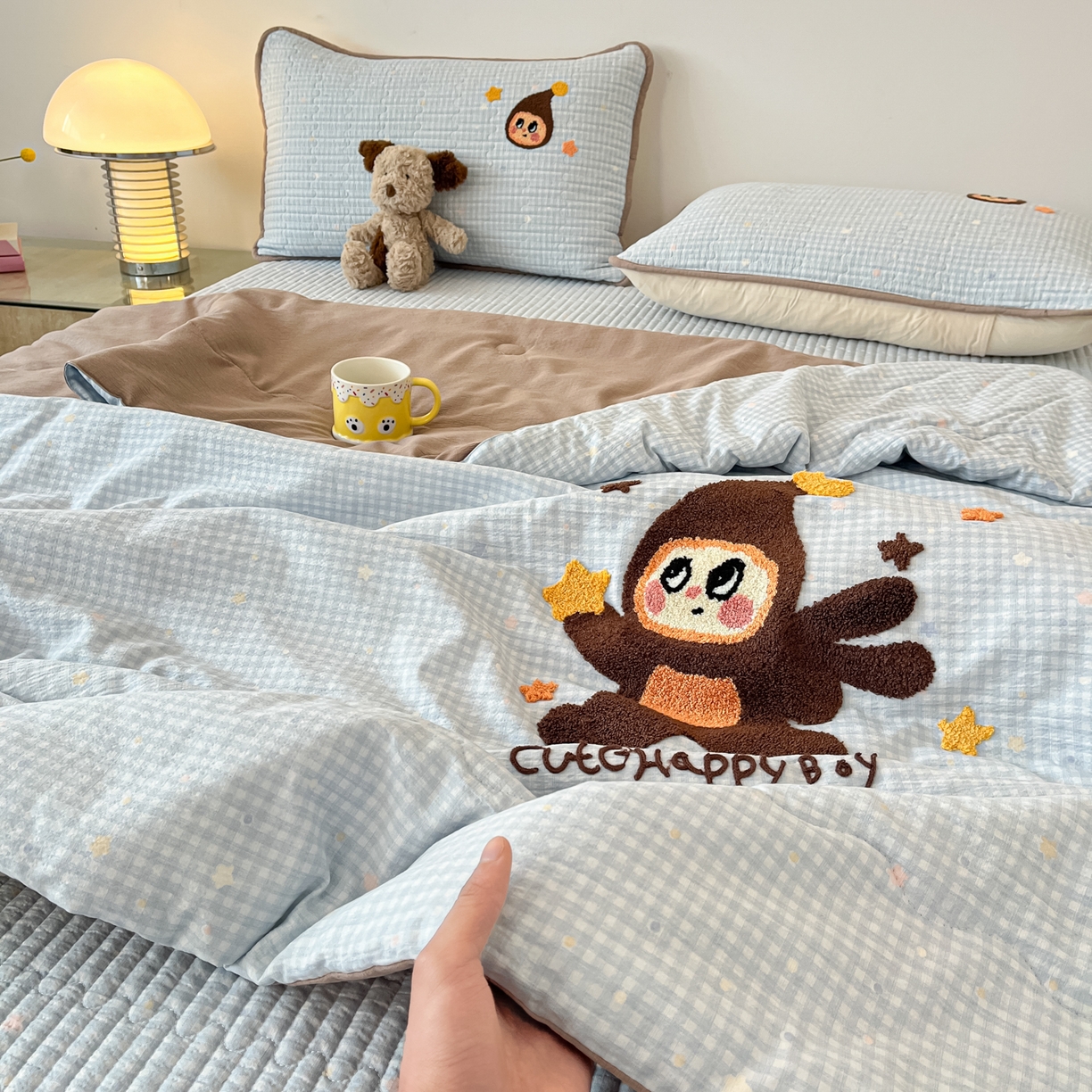 91家纺网 家纺一手货源 找家纺 （总）老帅的工厂店 2026新款云感双层纱毛巾绣夏被夏凉被空调被