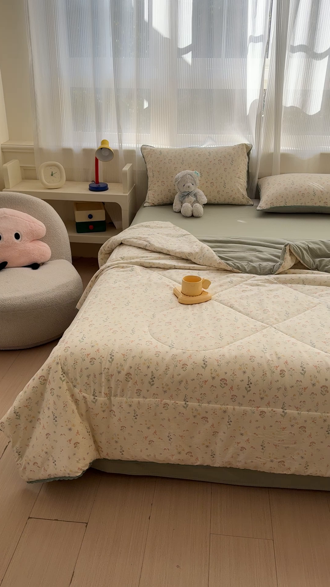 91家纺网 家纺一手货源 找家纺 （总）初念 2026新款云感双层纱抗菌花边夏被夏凉被空调被-系列二（好温柔的夏被~）