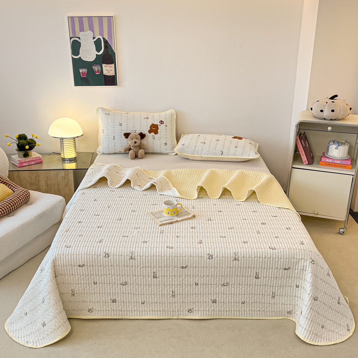 91家纺网 家纺一手货源 找家纺 老帅的工厂店 2026新款云感双层纱毛巾绣夏被夏凉被空调被 绘本小熊