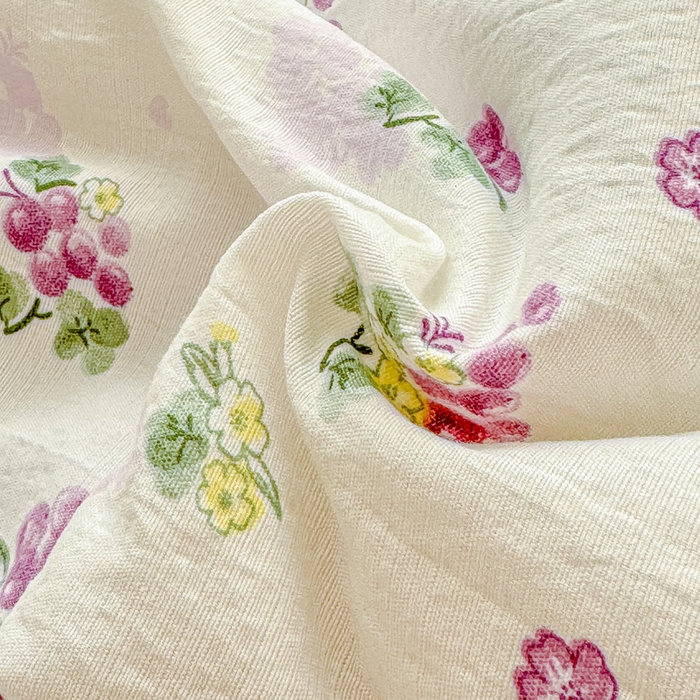 91家纺网 家纺一手货源 找家纺 初念 2026新款云感双层纱抗菌花边夏被夏凉被空调被-系列二（好温柔的夏被~） 晴风-葡萄多多