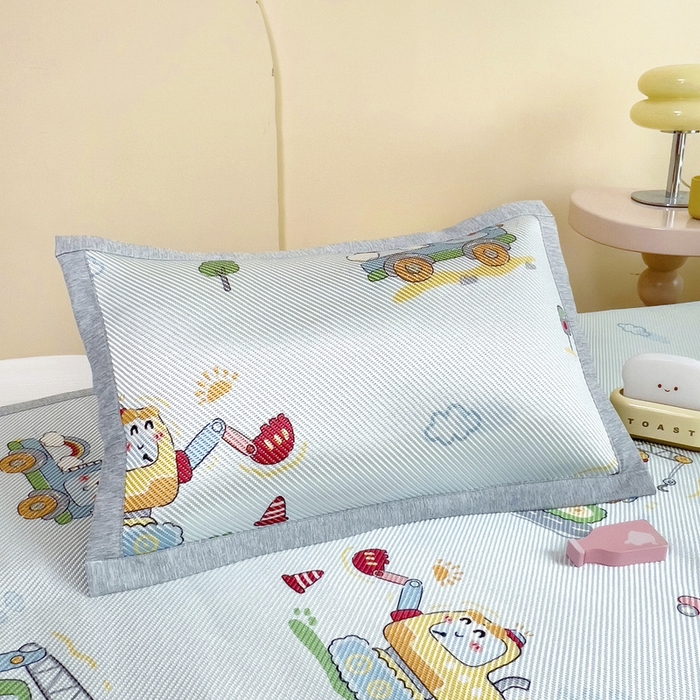 鱼宝 2026新款儿童凉感冰藤枕套冰丝枕头枕芯 彩虹车队