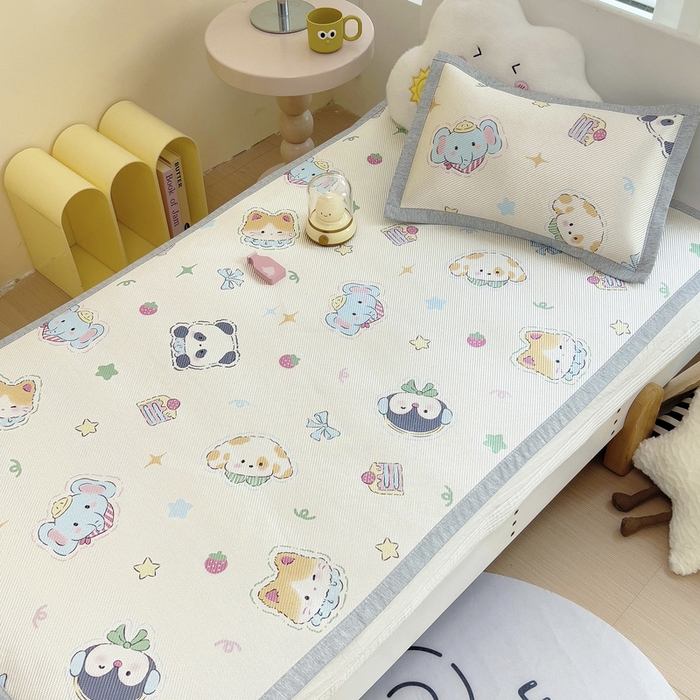 91家纺网 家纺一手货源 找家纺 鱼宝 2026新款儿童凉感冰藤枕套冰丝枕头枕芯 lucky家族