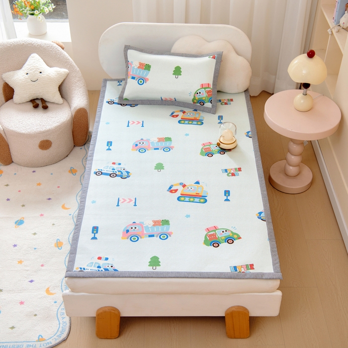 91家纺网 家纺一手货源 找家纺 鱼宝 2026新款儿童凉感冰藤枕套冰丝枕头枕芯 超级警车