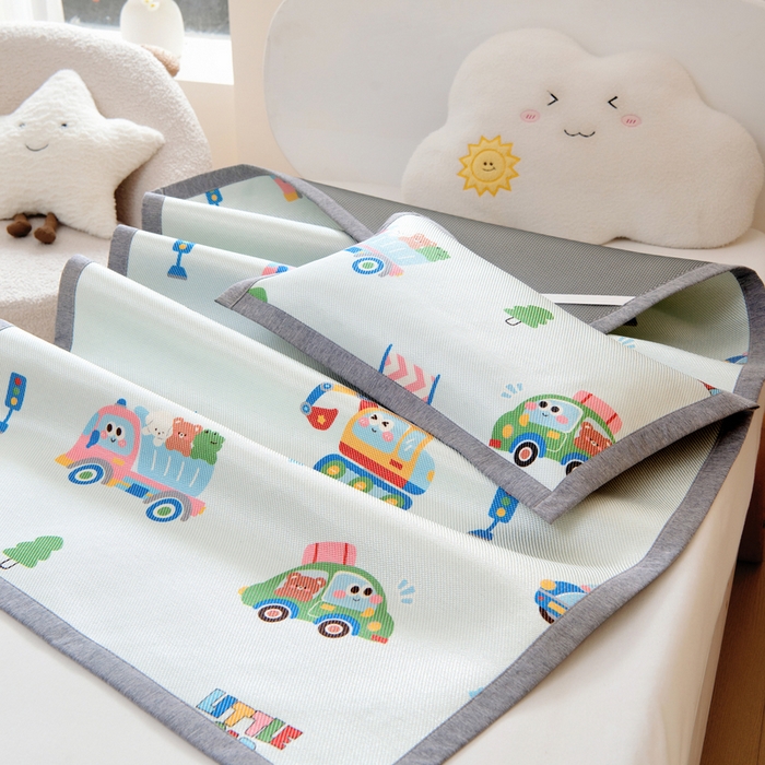 91家纺网 家纺一手货源 找家纺 鱼宝 2026新款儿童凉感冰藤枕套冰丝枕头枕芯 超级警车