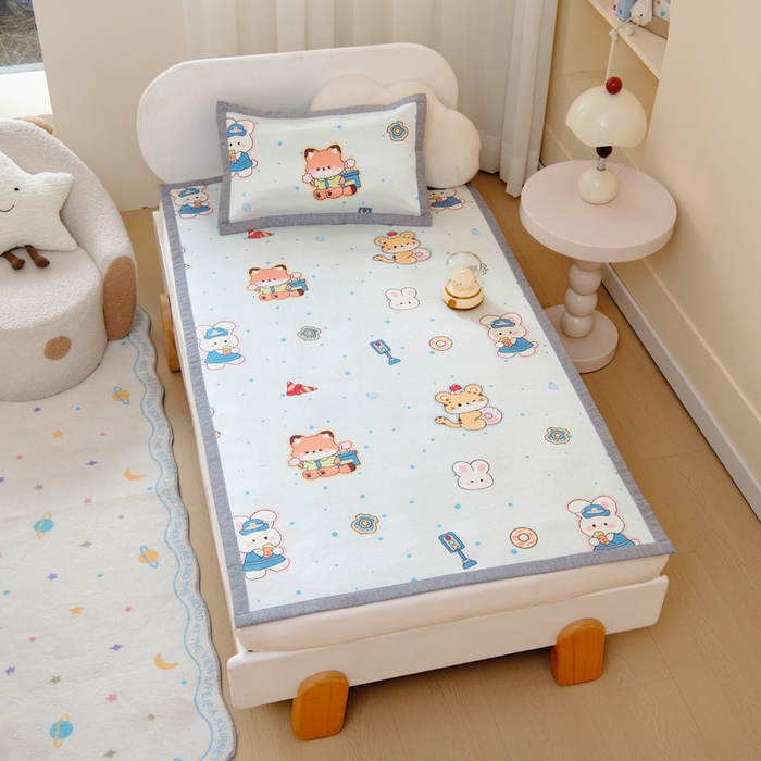 91家纺网 家纺一手货源 找家纺 鱼宝 2026新款儿童凉感冰藤枕套冰丝枕头枕芯 疯狂小动物