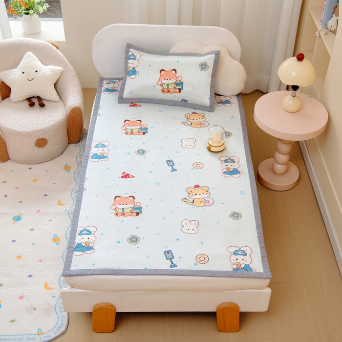 91家纺网 家纺一手货源 找家纺 鱼宝 2026新款儿童凉感冰藤枕套冰丝枕头枕芯 疯狂小动物