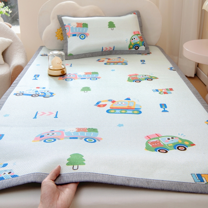 91家纺网 家纺一手货源 找家纺 鱼宝 2026新款儿童凉感冰藤枕套冰丝枕头枕芯 超级警车