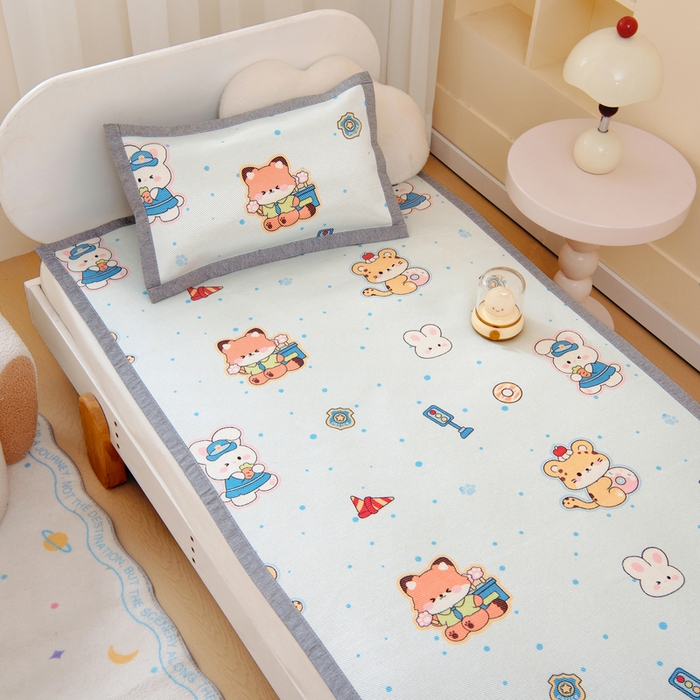 91家纺网 家纺一手货源 找家纺 鱼宝 2026新款儿童凉感冰藤枕套冰丝枕头枕芯 疯狂小动物