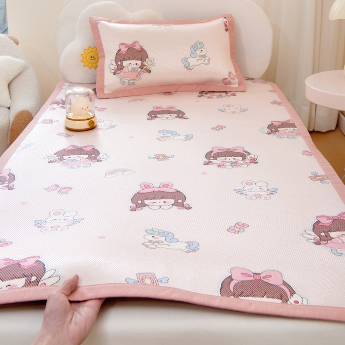 91家纺网 家纺一手货源 找家纺 鱼宝 2026新款儿童凉感冰藤枕套冰丝枕头枕芯 魔法公主