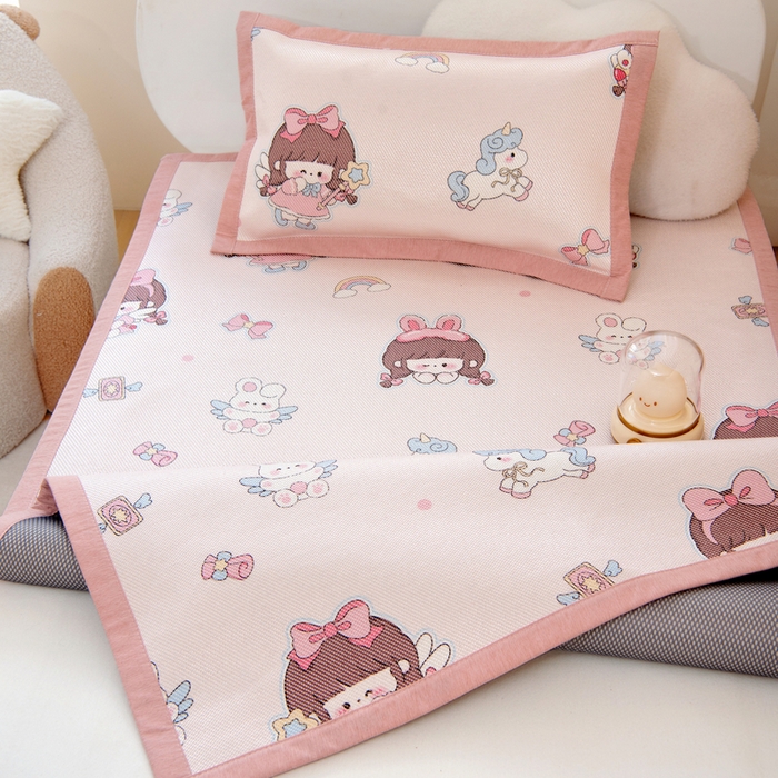 91家纺网 家纺一手货源 找家纺 鱼宝 2026新款儿童凉感冰藤枕套冰丝枕头枕芯 魔法公主