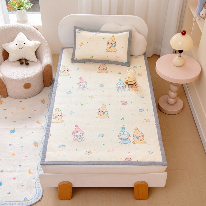 91家纺网 家纺一手货源 找家纺 鱼宝 2026新款儿童凉感冰藤枕套冰丝枕头枕芯 星星梦