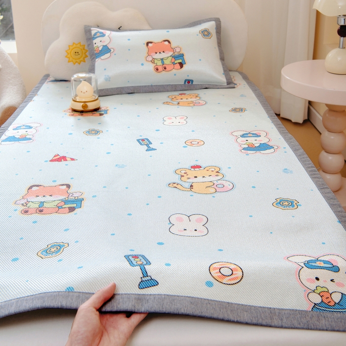 91家纺网 家纺一手货源 找家纺 鱼宝 2026新款儿童凉感冰藤枕套冰丝枕头枕芯 疯狂小动物