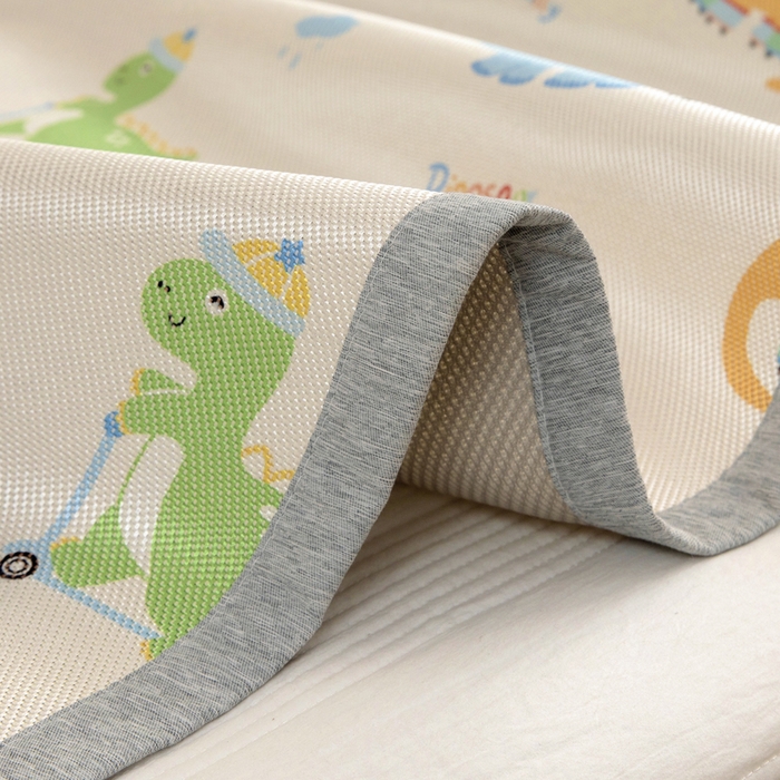 91家纺网 家纺一手货源 找家纺 鱼宝 2026新款儿童凉感冰藤枕套冰丝枕头枕芯 七彩恐龙