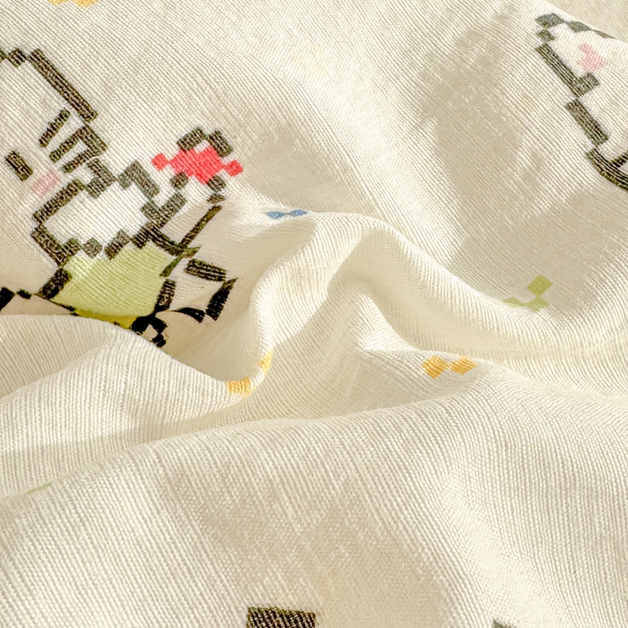 91家纺网 家纺一手货源 找家纺 初念 2026新款云感双层纱抗菌花边夏被夏凉被空调被-系列二（好温柔的夏被~） 晴风-像素小猫