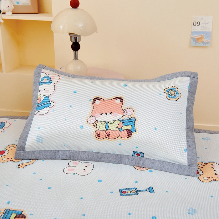 鱼宝 2026新款儿童凉感冰藤枕套冰丝枕头枕芯 疯狂小动物