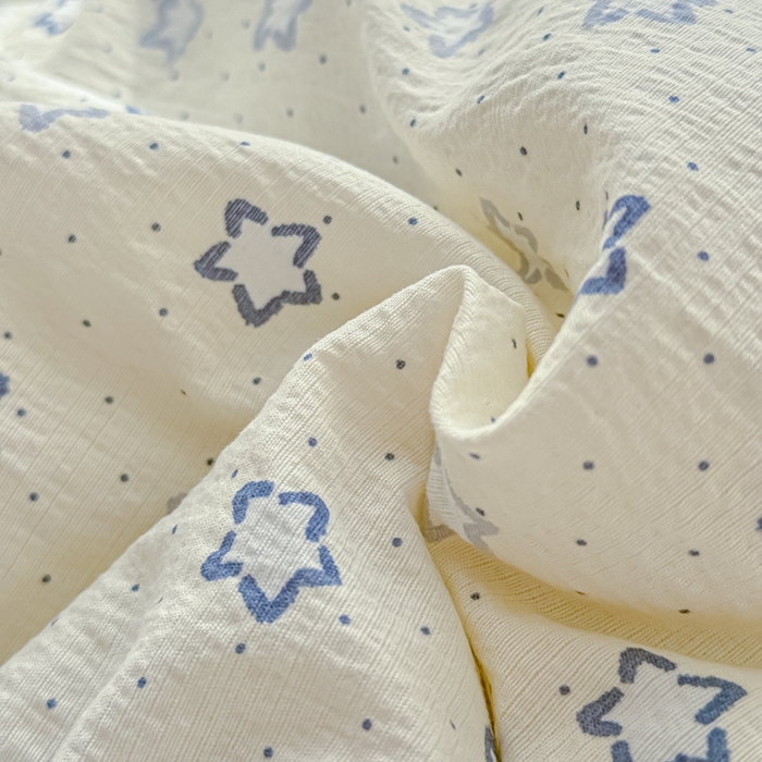 91家纺网 家纺一手货源 找家纺 初念 2026新款云感双层纱抗菌花边夏被夏凉被空调被-系列二（好温柔的夏被~） 晴风-摘星