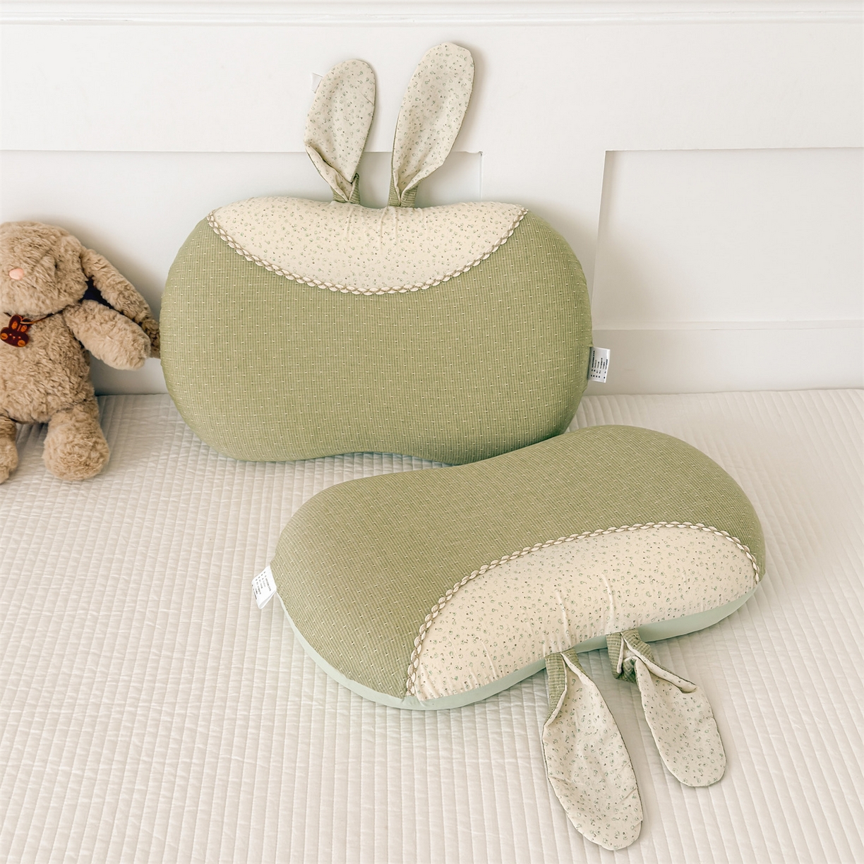 91家纺网 家纺一手货源 找家纺 麦肯锡 2026新款自然生活记忆枕枕头枕芯-折耳兔 折耳兔-绿色