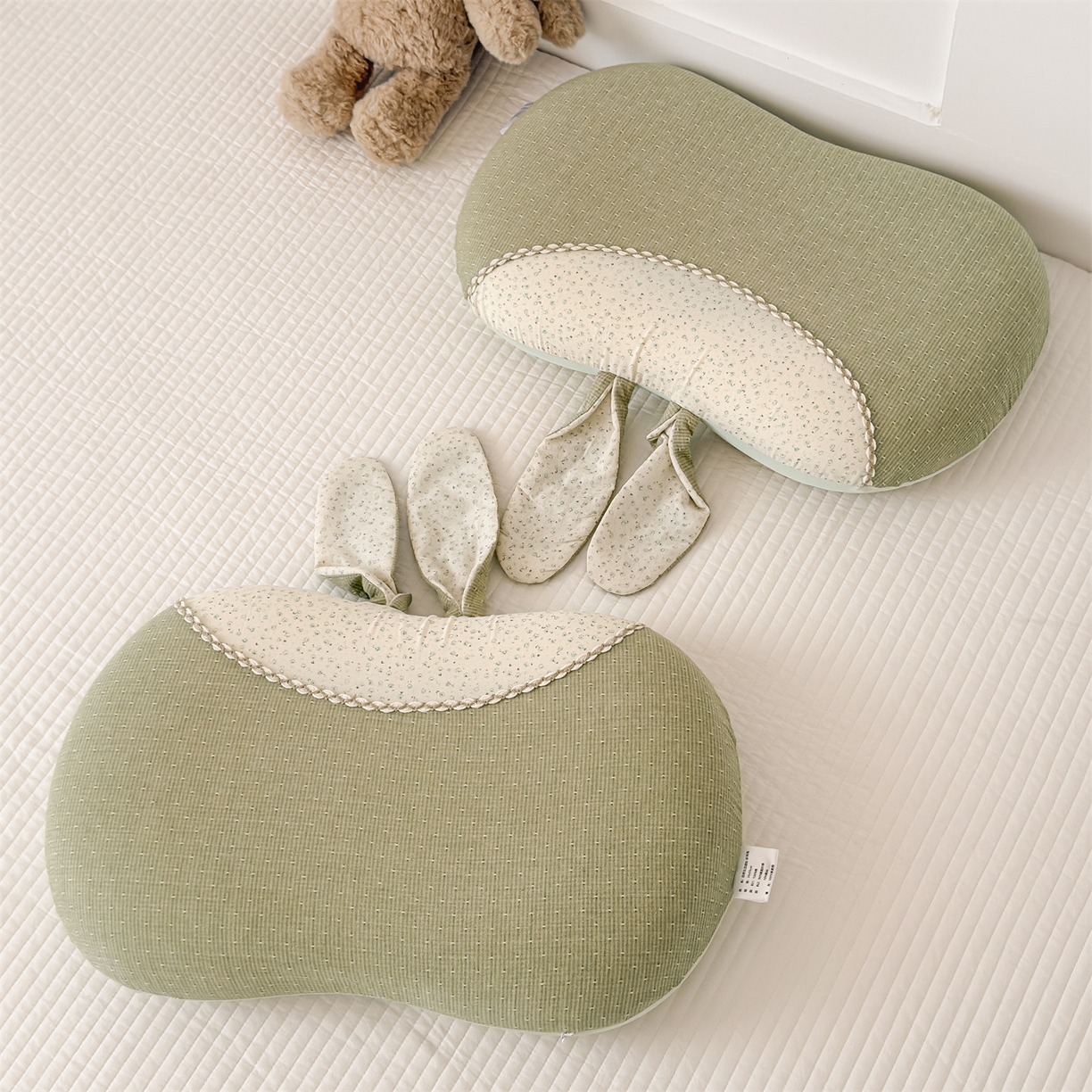 91家纺网 家纺一手货源 找家纺 麦肯锡 2026新款自然生活记忆枕枕头枕芯-折耳兔 折耳兔-绿色