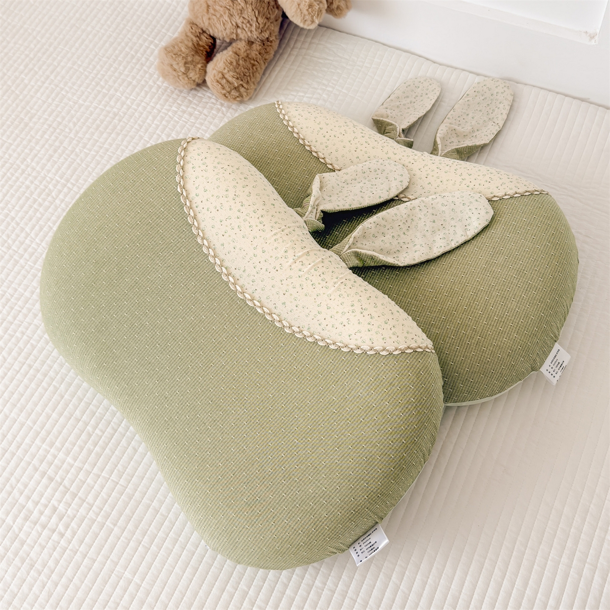 91家纺网 家纺一手货源 找家纺 麦肯锡 2026新款自然生活记忆枕枕头枕芯-折耳兔 折耳兔-绿色