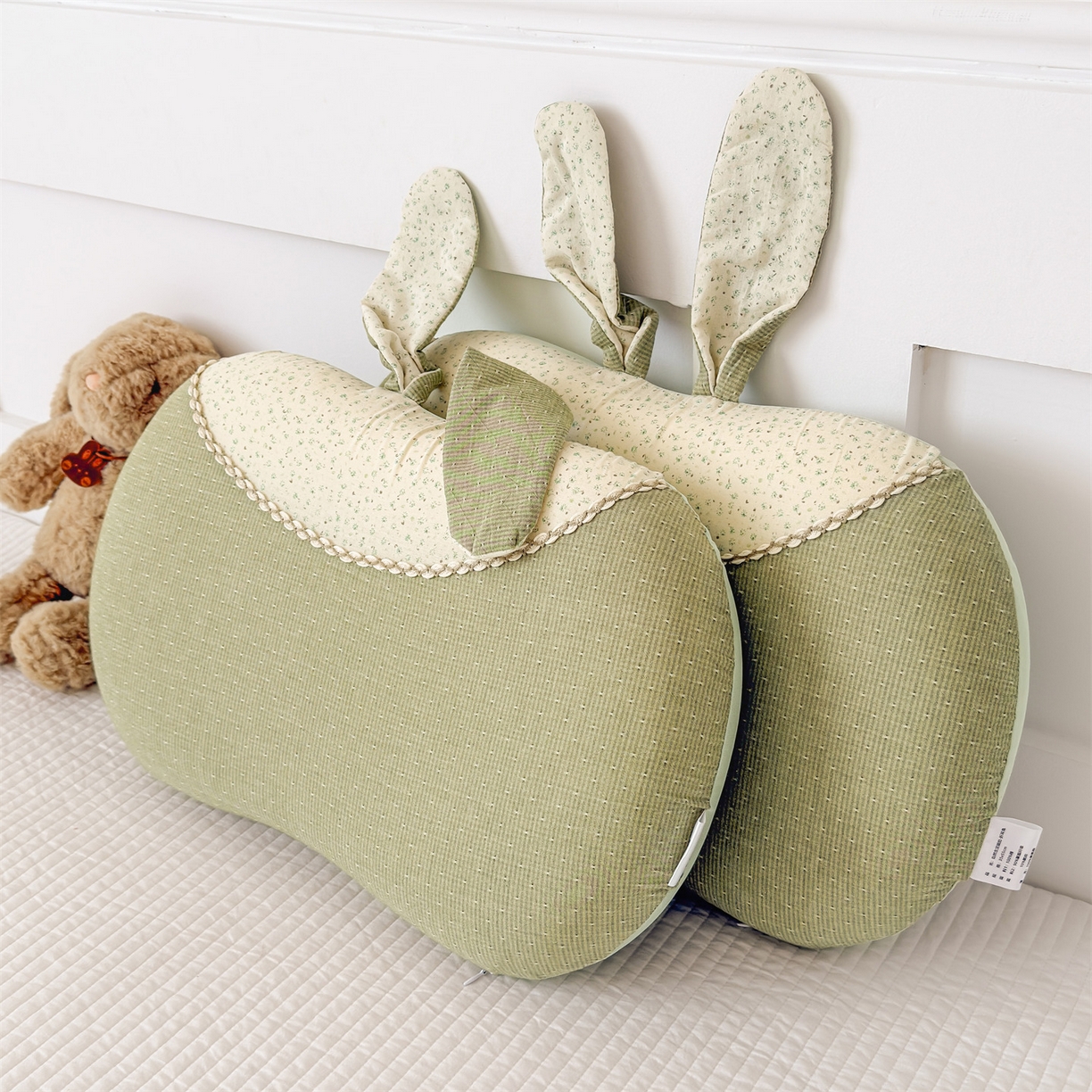 91家纺网 家纺一手货源 找家纺 麦肯锡 2026新款自然生活记忆枕枕头枕芯-折耳兔 折耳兔-绿色