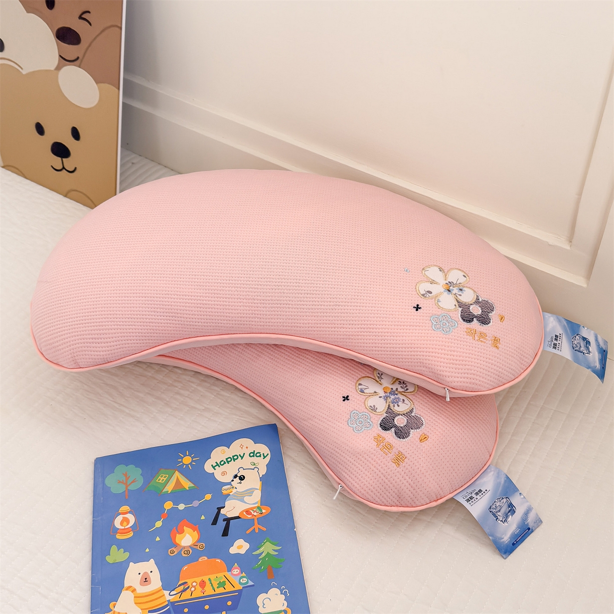 91家纺网 家纺一手货源 找家纺 （总）麦肯锡 2026新款柔纹花眠月牙荞麦枕枕头枕芯