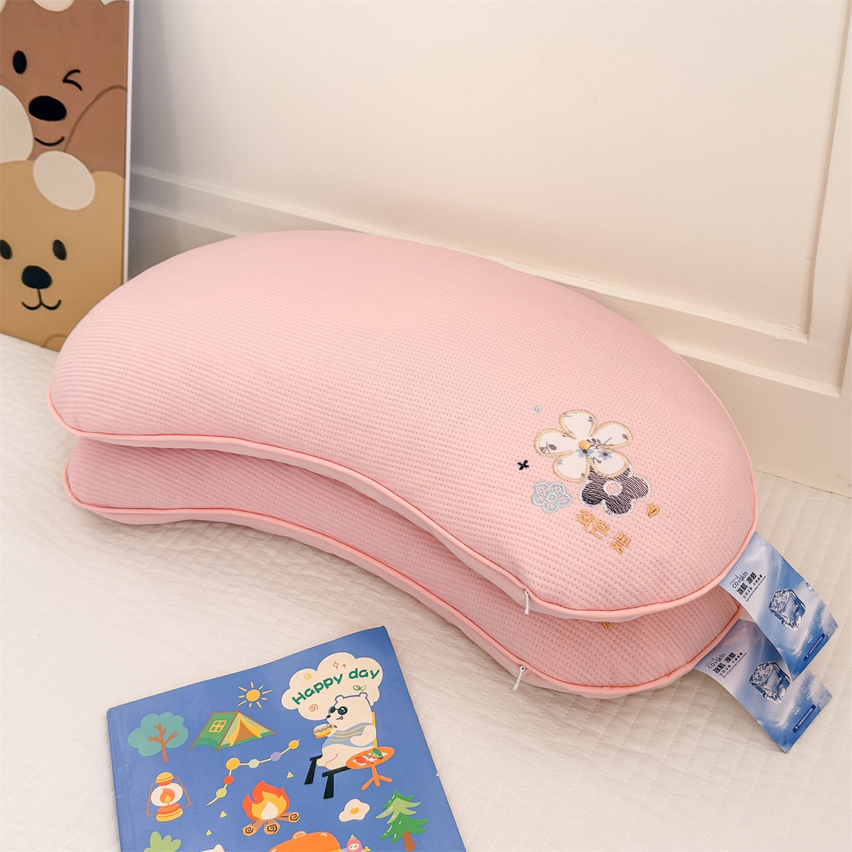 91家纺网 家纺一手货源 找家纺 （总）麦肯锡 2026新款柔纹花眠月牙荞麦枕枕头枕芯