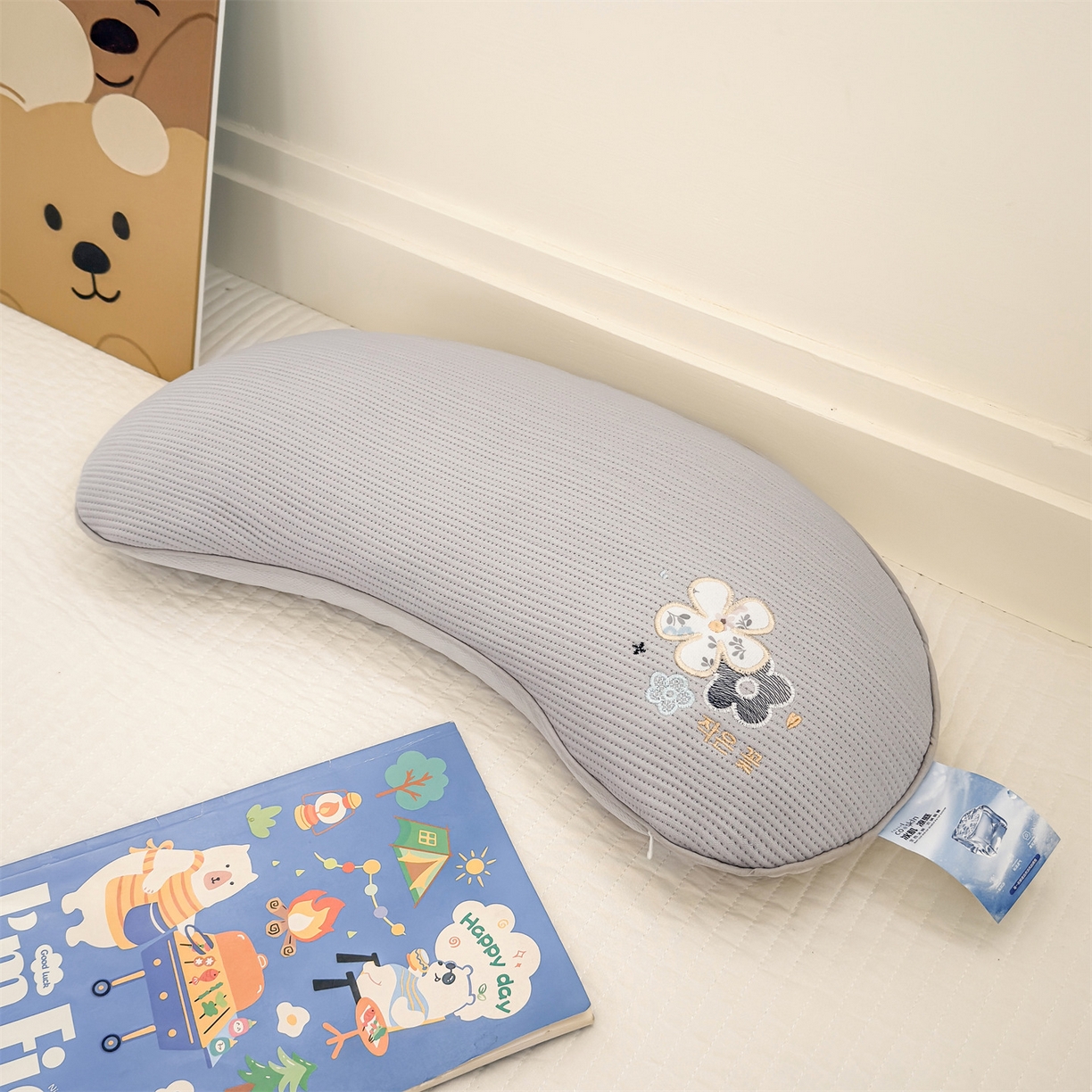 麦肯锡 2026新款柔纹花眠月牙荞麦枕枕头枕芯 柔纹花眠月牙荞麦枕-灰色