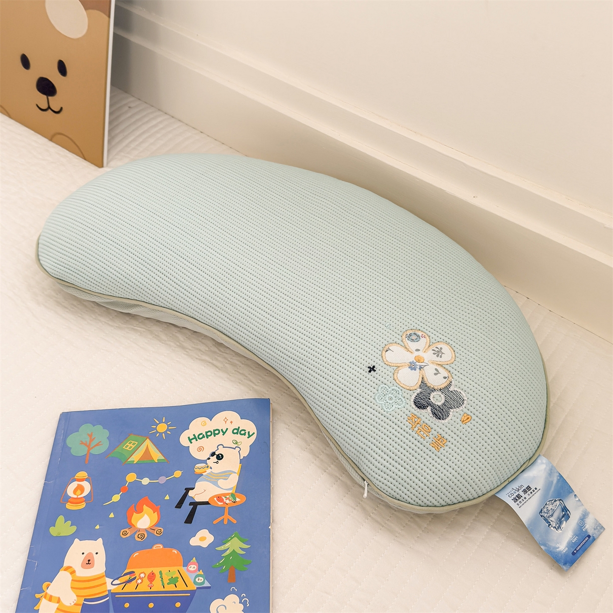 麦肯锡 2026新款柔纹花眠月牙荞麦枕枕头枕芯 柔纹花眠月牙荞麦枕-绿色