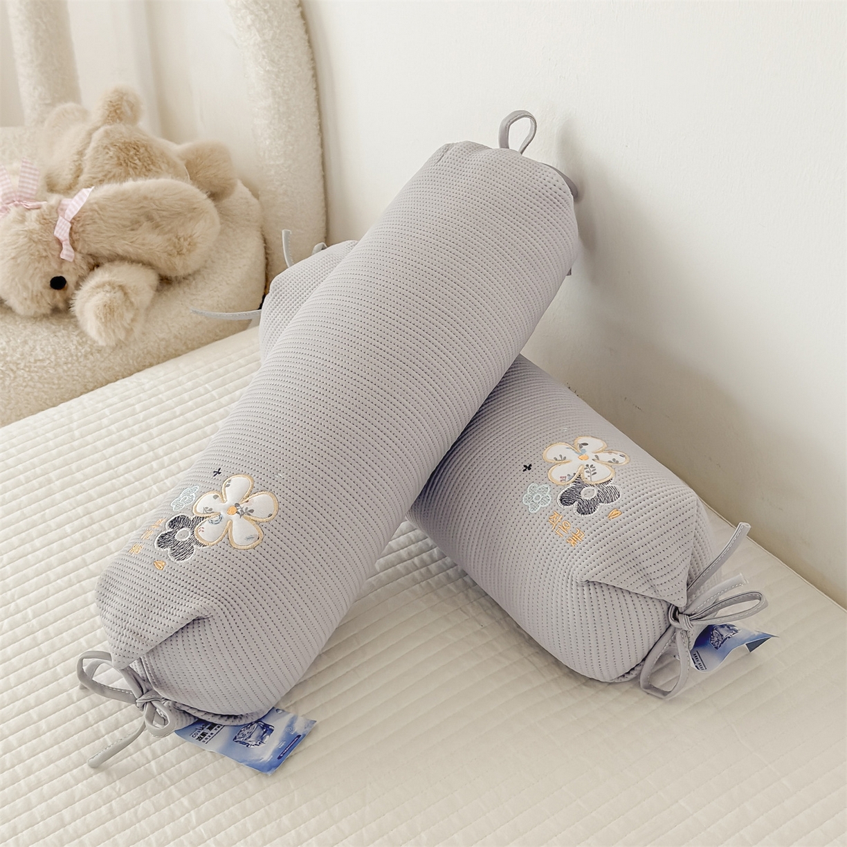 91家纺网 家纺一手货源 找家纺 麦肯锡 2026新款柔纹花眠糖果荞麦枕枕头枕芯 柔纹花眠糖果荞麦枕-灰色