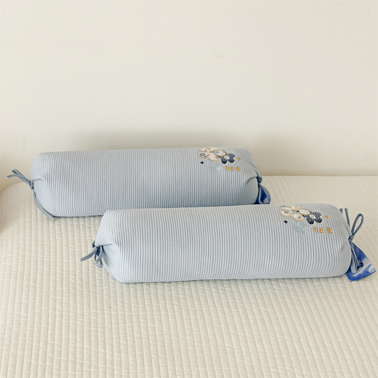 91家纺网 家纺一手货源 找家纺 麦肯锡 2026新款柔纹花眠糖果荞麦枕枕头枕芯 柔纹花眠糖果荞麦枕-蓝色