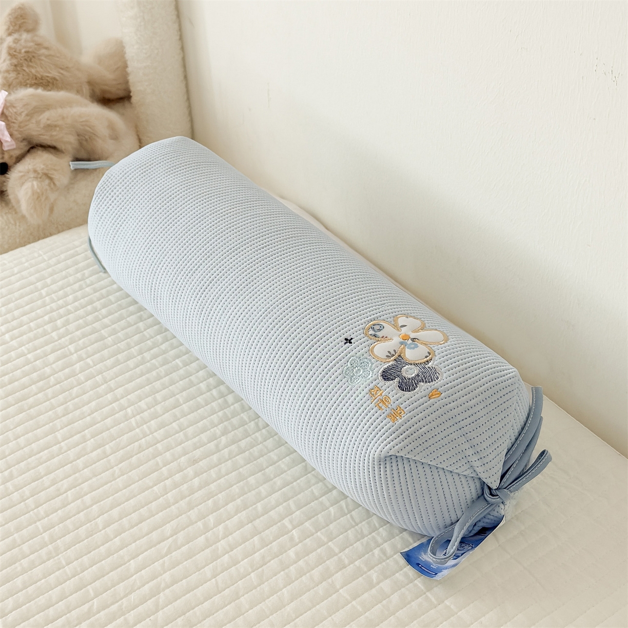 91家纺网 家纺一手货源 找家纺 麦肯锡 2026新款柔纹花眠糖果荞麦枕枕头枕芯 柔纹花眠糖果荞麦枕-蓝色