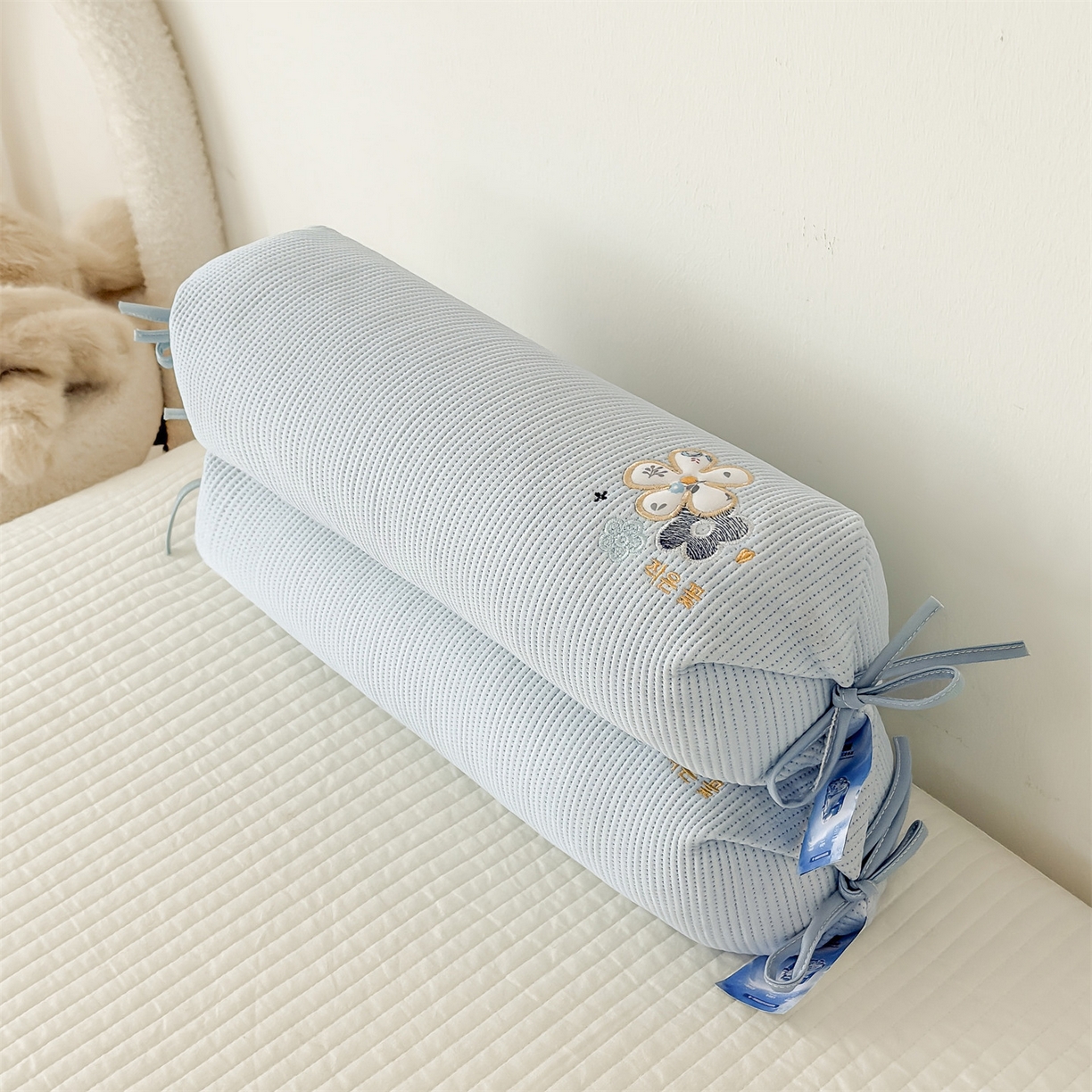 91家纺网 家纺一手货源 找家纺 麦肯锡 2026新款柔纹花眠糖果荞麦枕枕头枕芯 柔纹花眠糖果荞麦枕-蓝色