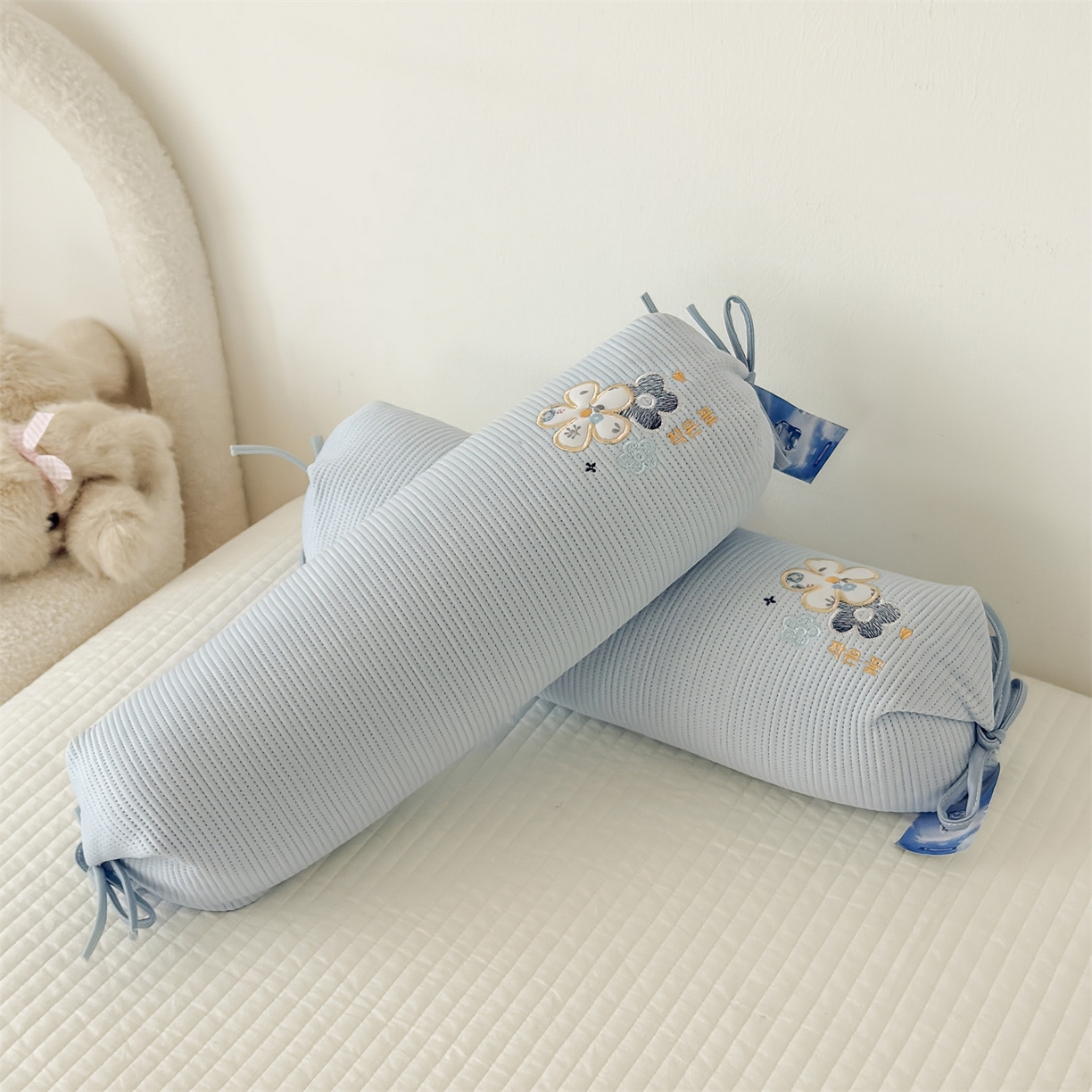 91家纺网 家纺一手货源 找家纺 麦肯锡 2026新款柔纹花眠糖果荞麦枕枕头枕芯 柔纹花眠糖果荞麦枕-蓝色
