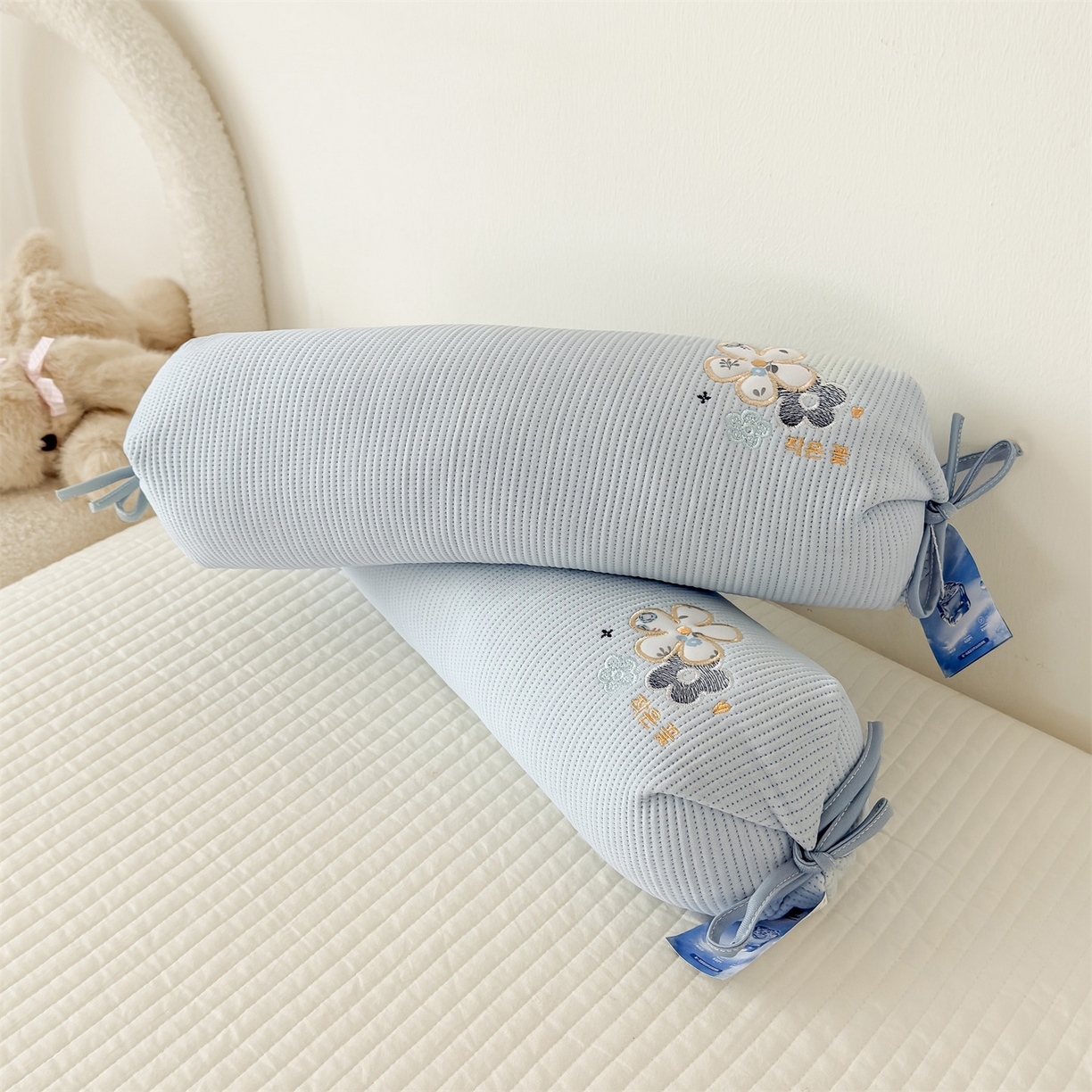 91家纺网 家纺一手货源 找家纺 麦肯锡 2026新款柔纹花眠糖果荞麦枕枕头枕芯 柔纹花眠糖果荞麦枕-蓝色