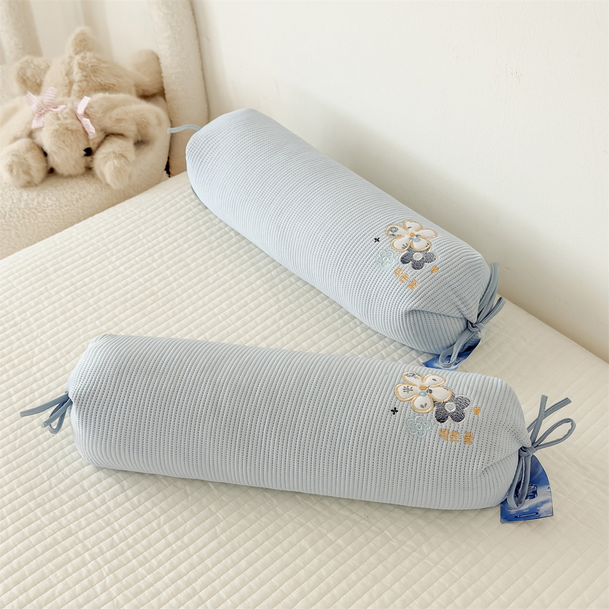 91家纺网 家纺一手货源 找家纺 麦肯锡 2026新款柔纹花眠糖果荞麦枕枕头枕芯 柔纹花眠糖果荞麦枕-蓝色