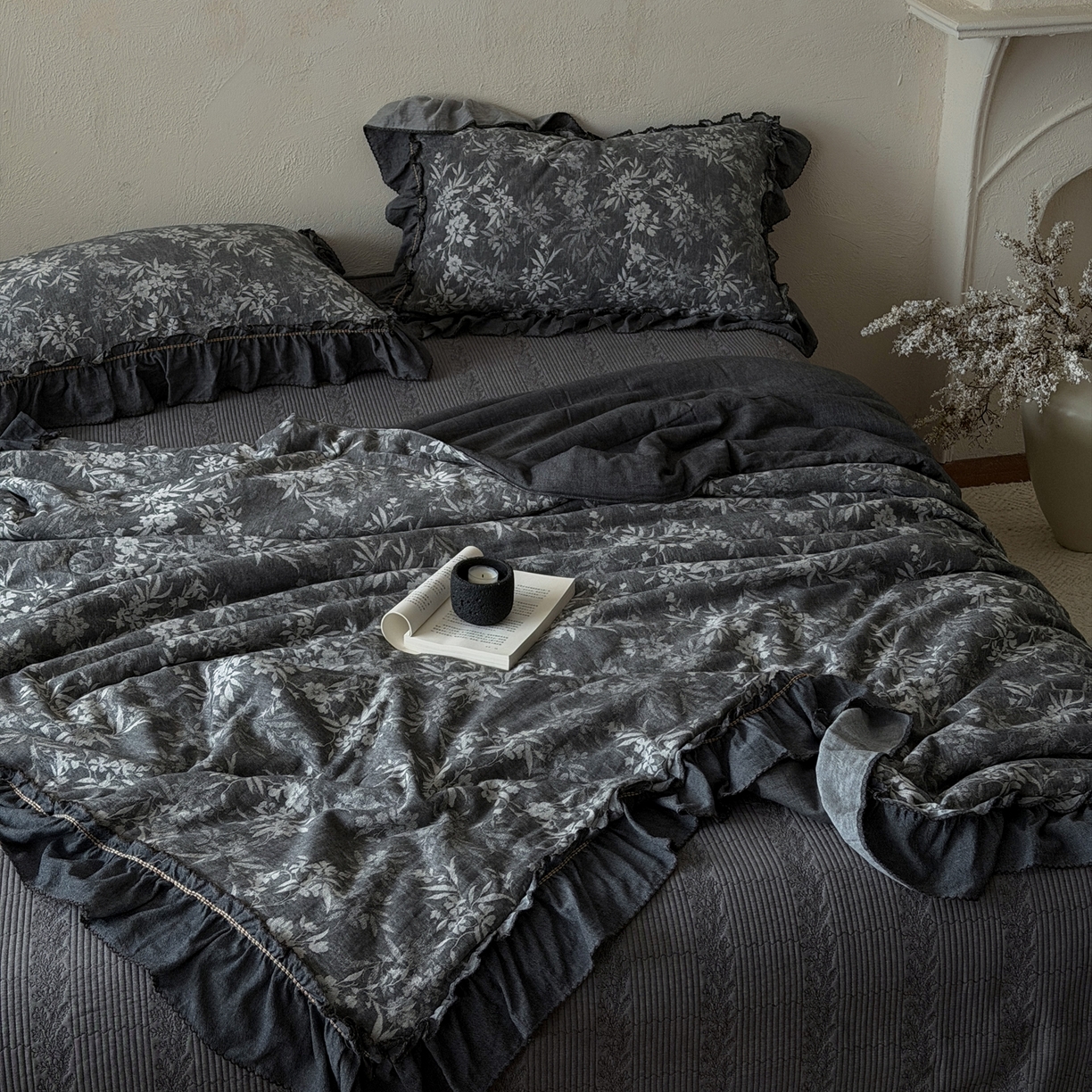 91家纺网 家纺一手货源 找家纺 米菲 2026新款全棉色织提花夏被夏凉被空调被 忘山野