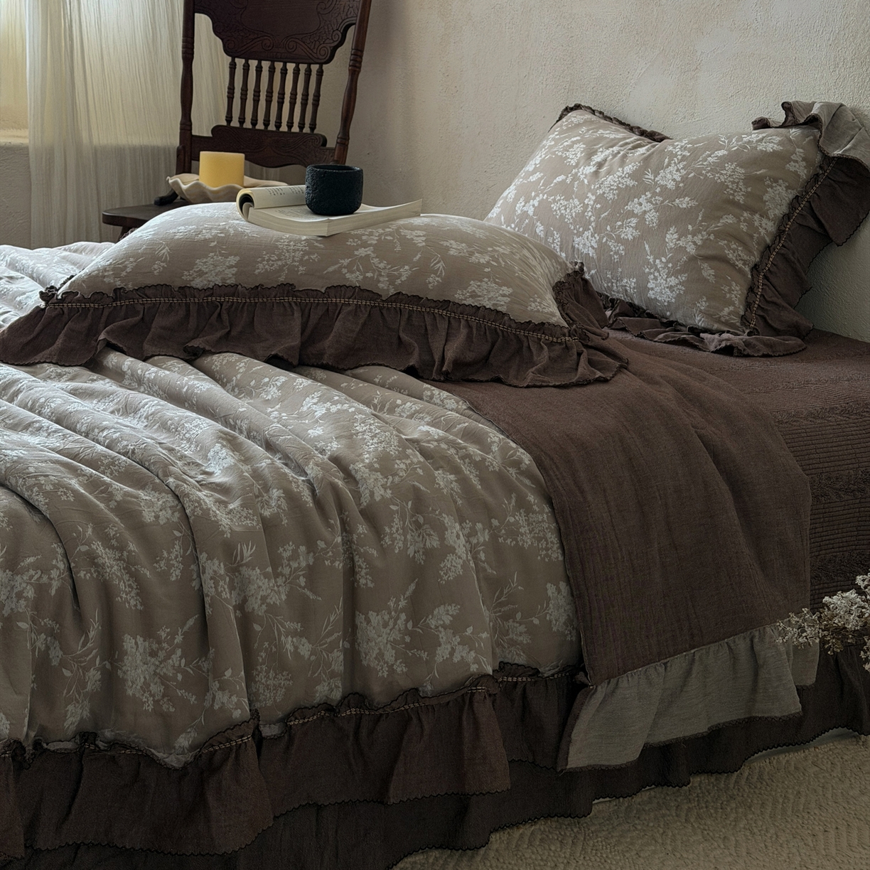 91家纺网 家纺一手货源 找家纺 米菲 2026新款全棉色织提花夏被夏凉被空调被 夕叶